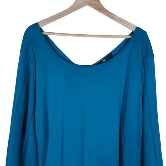 GB X Amanda Uprichard Womens Dress 4X Blue Long Sleeve Scoop Neck Minimalist - Picture 4 of 15